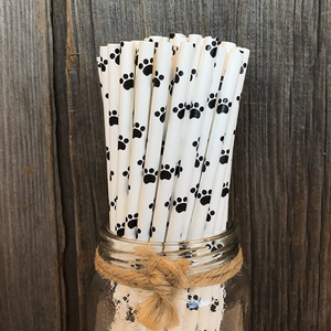 Paper Straws - Paw Prints