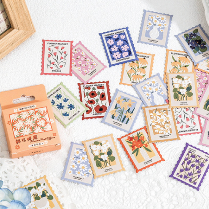 Flower Post Office Stickers (Pack of 45)