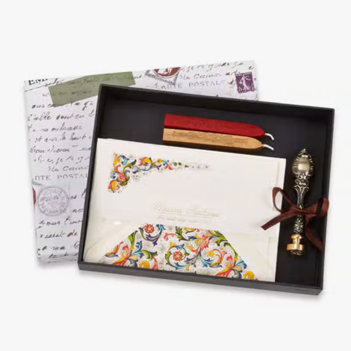 Florentine Note Card Writing Set - Fleur De Lis
