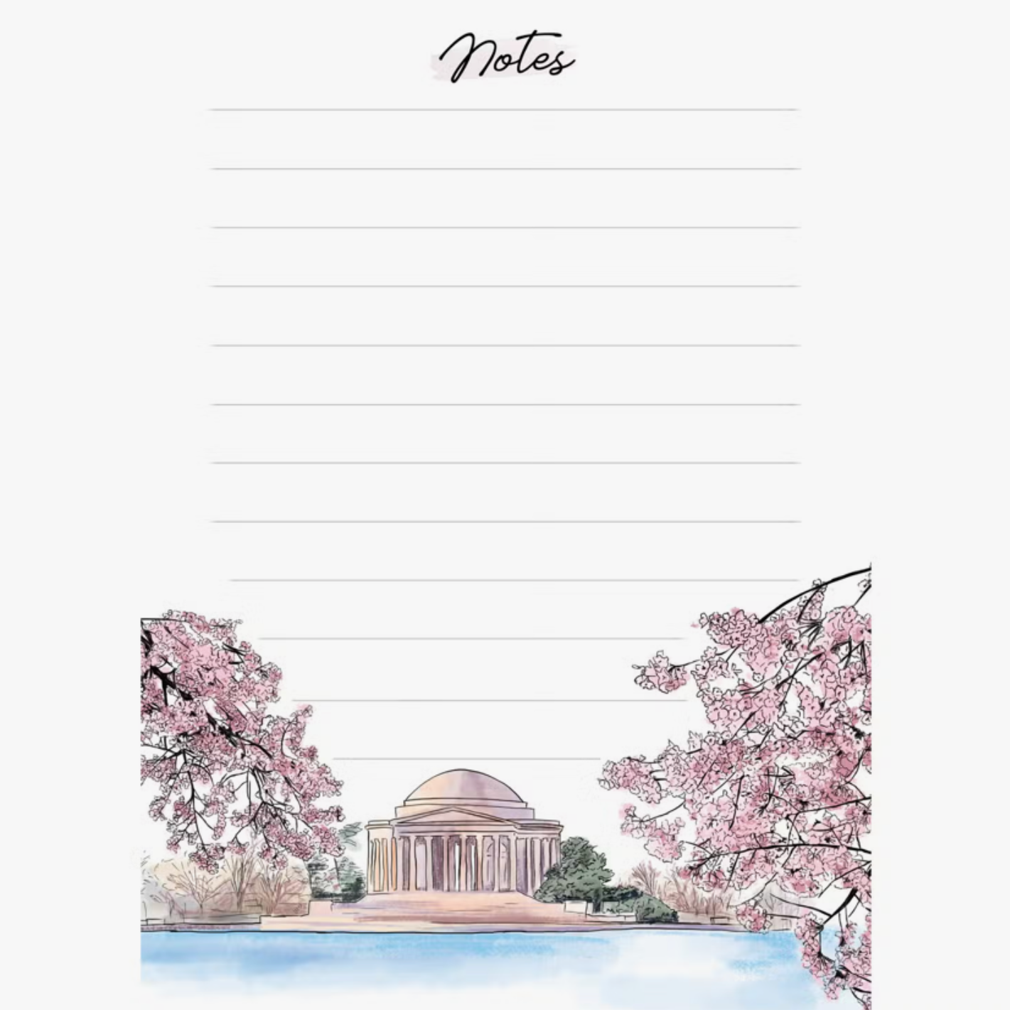 Cherry Blossom Dc Jefferson Memorial Notepad