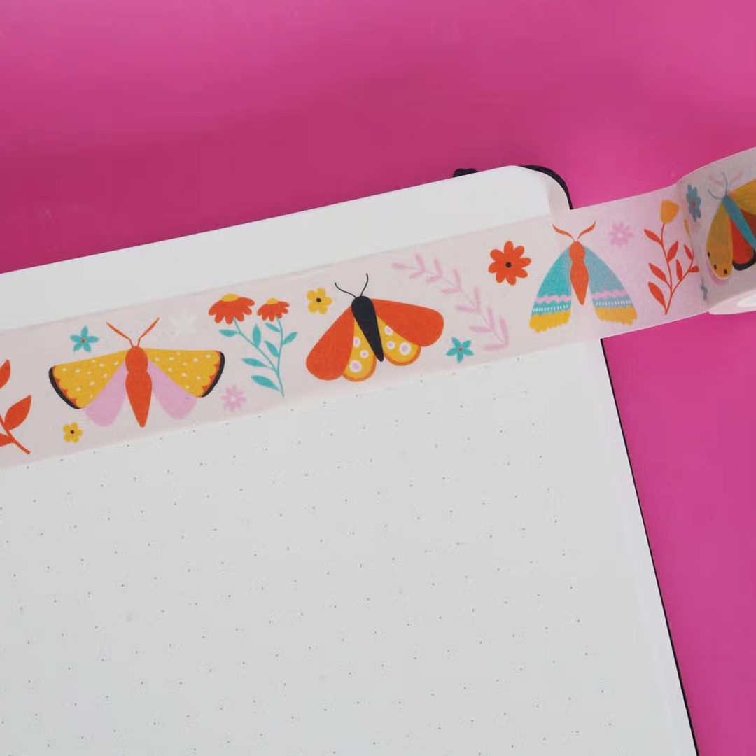 Floral Moths Washi Tape