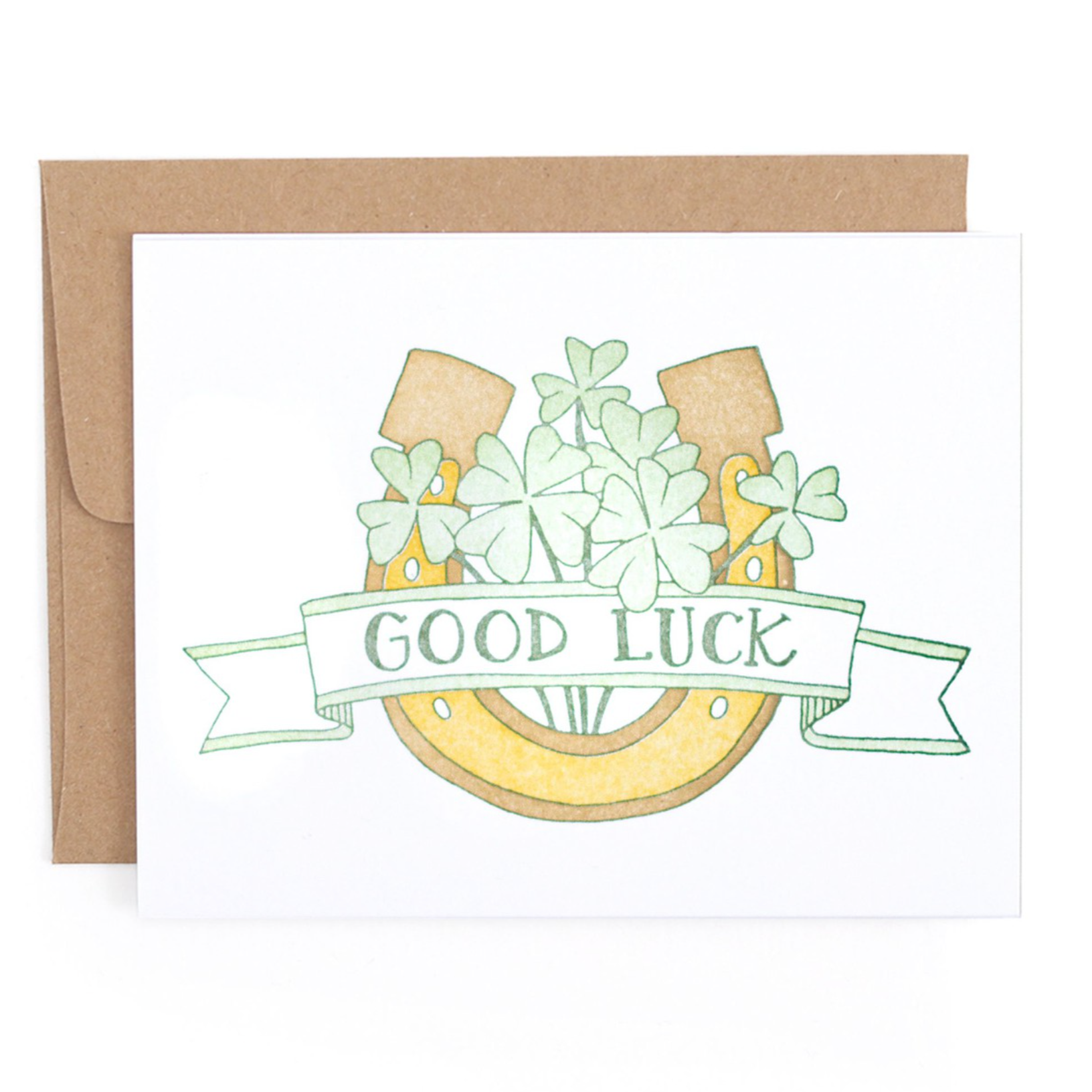 Good Luck Letterpress Card