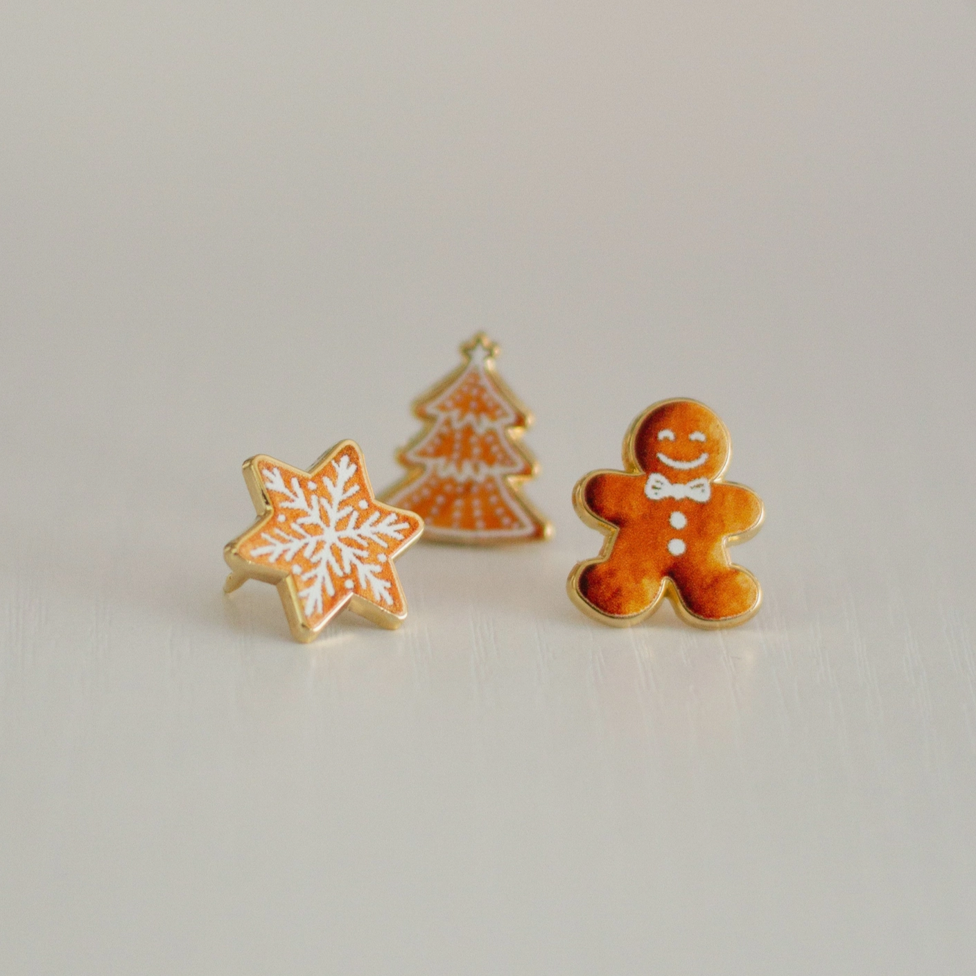 Mini Gingerbread Cookies Set of Enamel Pins
