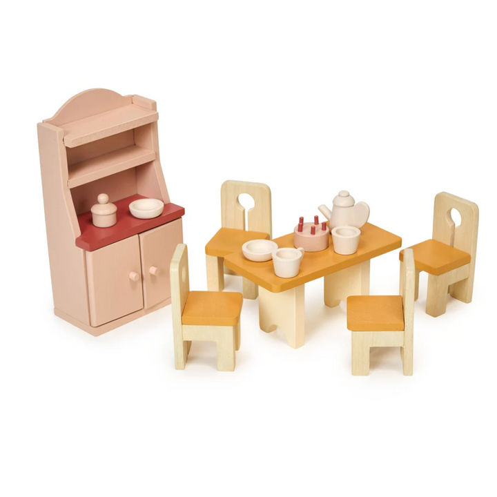 Wooden Dining Room Dollhouse Furniture