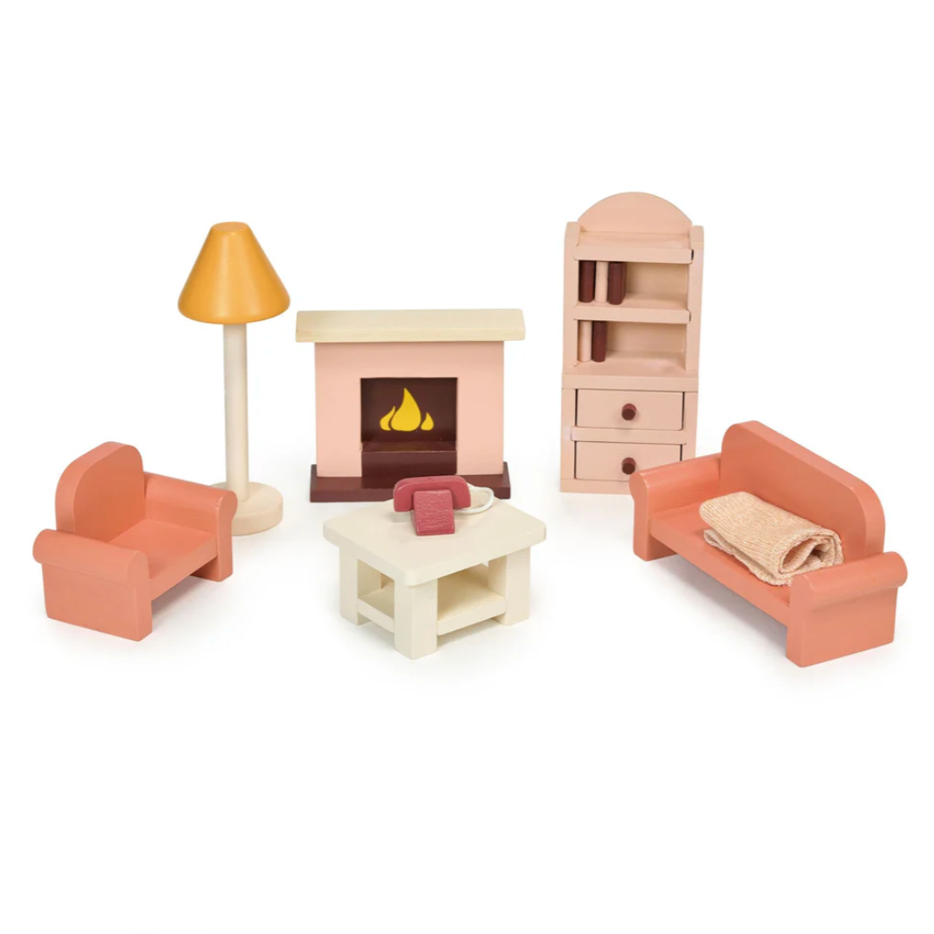 Wooden Sitting Room Dollhouse Furniture