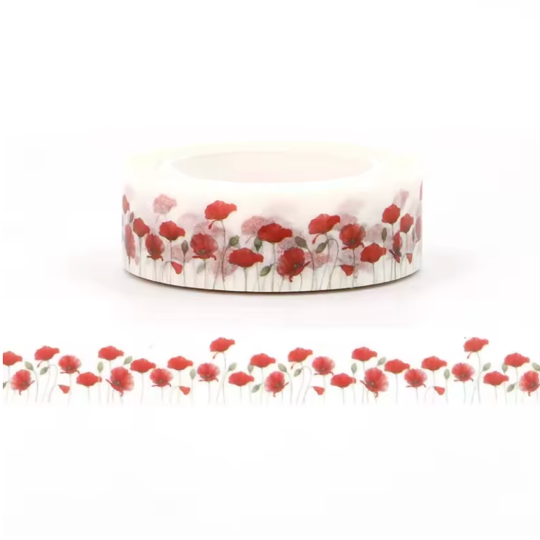 Poppy Flowers Washi Tape