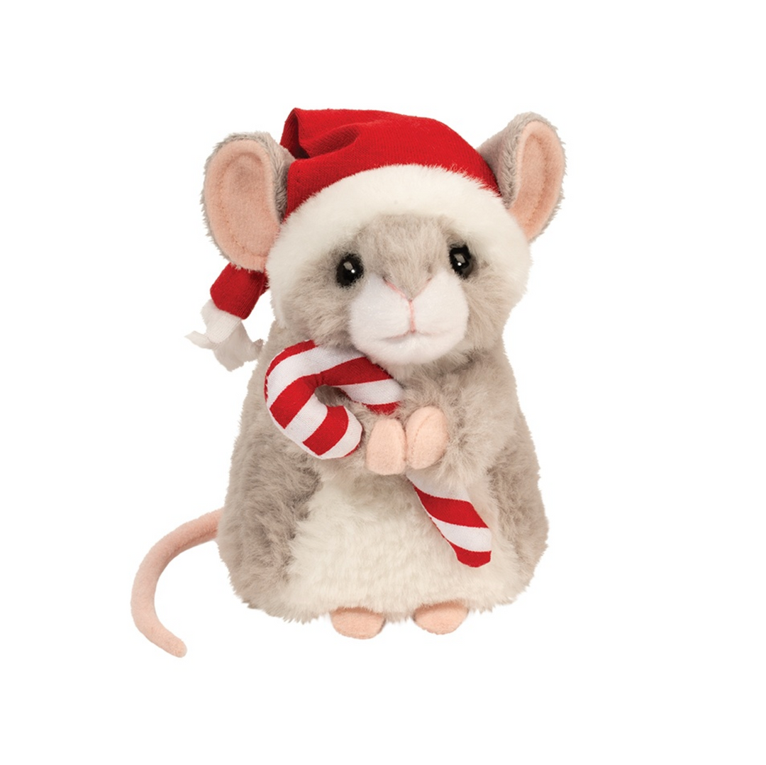 Merrie the Mouse with Santa Hat and Candy Cane