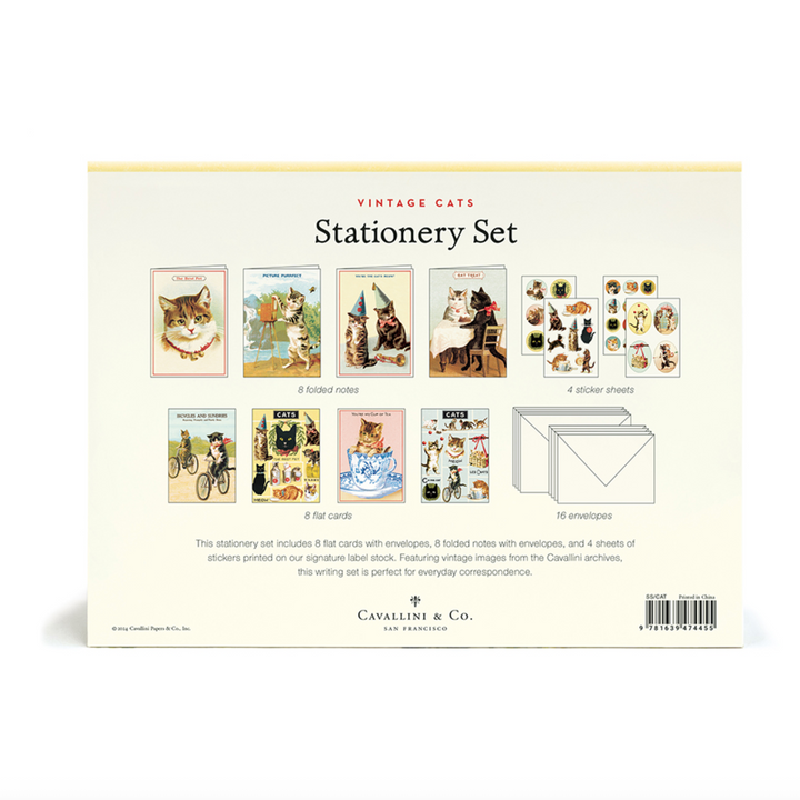 Vintage Cats Stationery Set