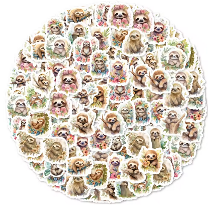 Leisurely Sloth Stickers (Pack of 45)
