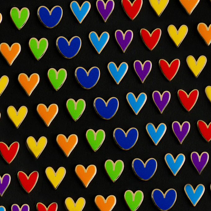 Mini Rainbow Hearts (7) Enamel Pin Collection