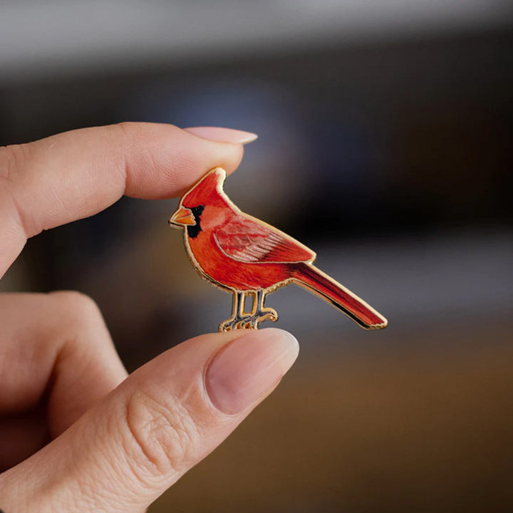 Northern Red Cardinal Bird Enamel Pin