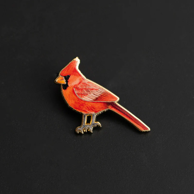 Northern Red Cardinal Bird Enamel Pin