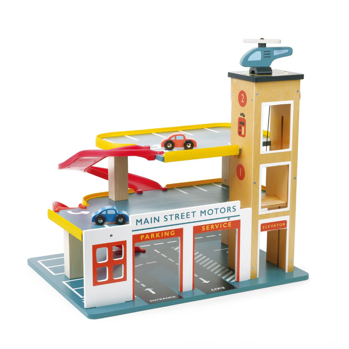 Wooden Multi-Level Garage with Lift