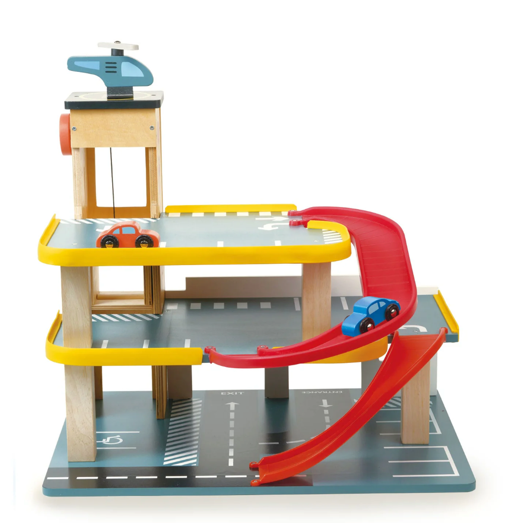Wooden Multi-Level Garage with Lift