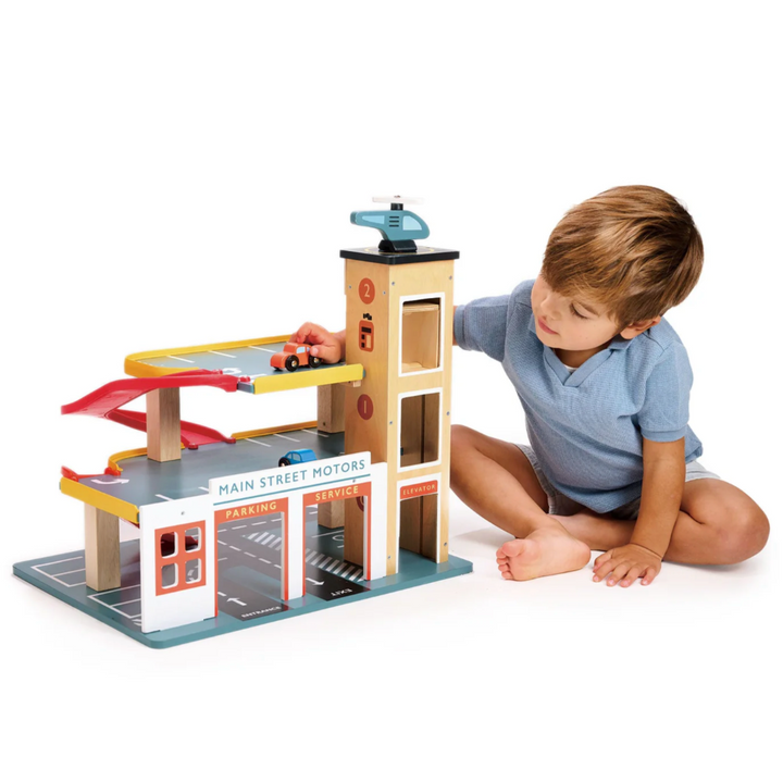 Wooden Multi-Level Garage with Lift