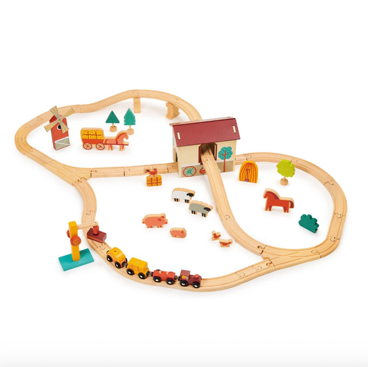 Wooden Farmyard Train Set