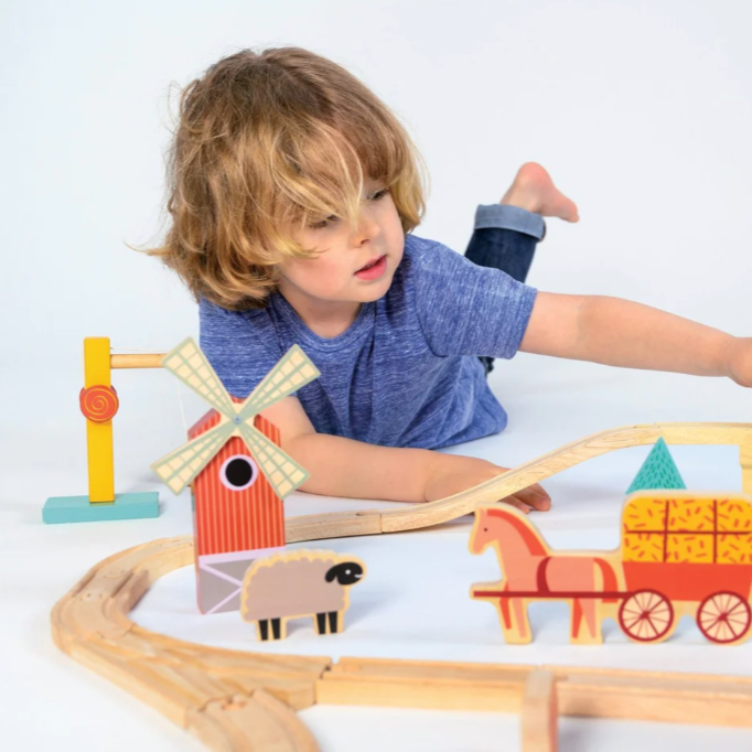 Wooden Farmyard Train Set