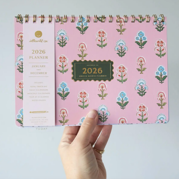 Block Print Desktop Planner (Jan-Dec 2026)