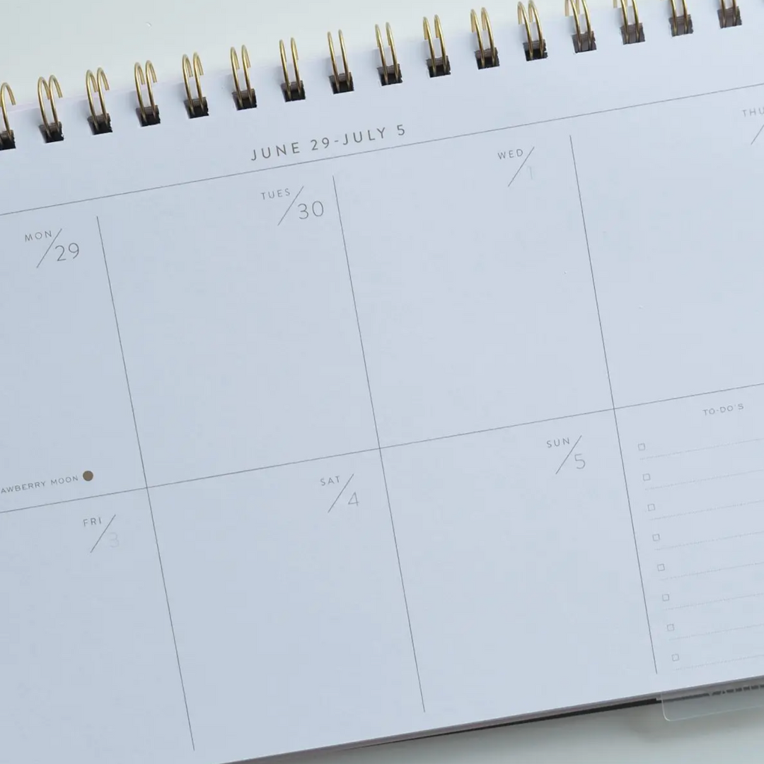 Block Print Desktop Planner (Jan-Dec 2026)