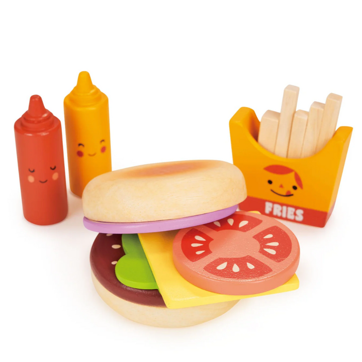 Wooden Take-out Burger Set