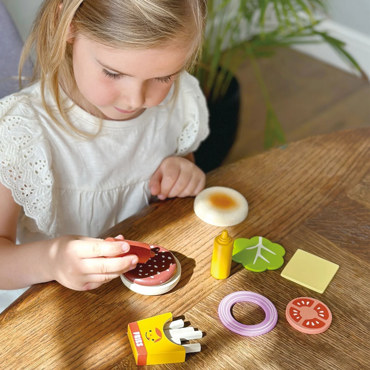 Wooden Take-out Burger Set