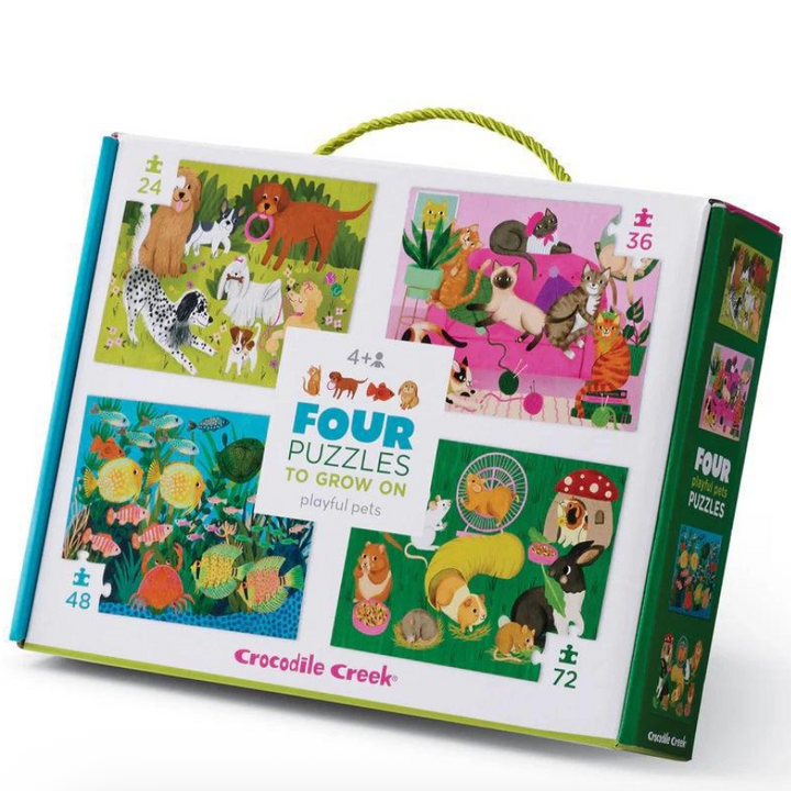 Four Puzzles to Grow On - Playful Pets