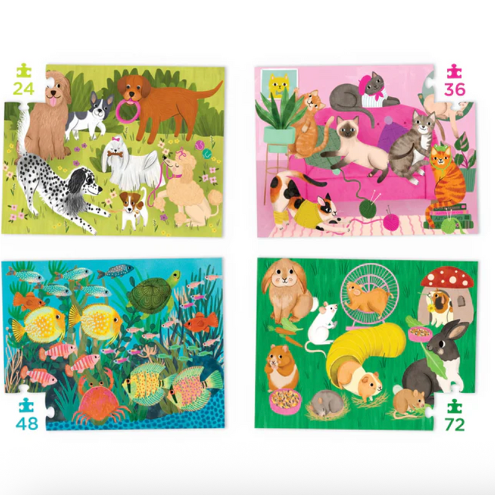 Four Puzzles to Grow On - Playful Pets