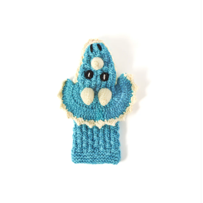 Knitted Hand Puppet - Triceratops