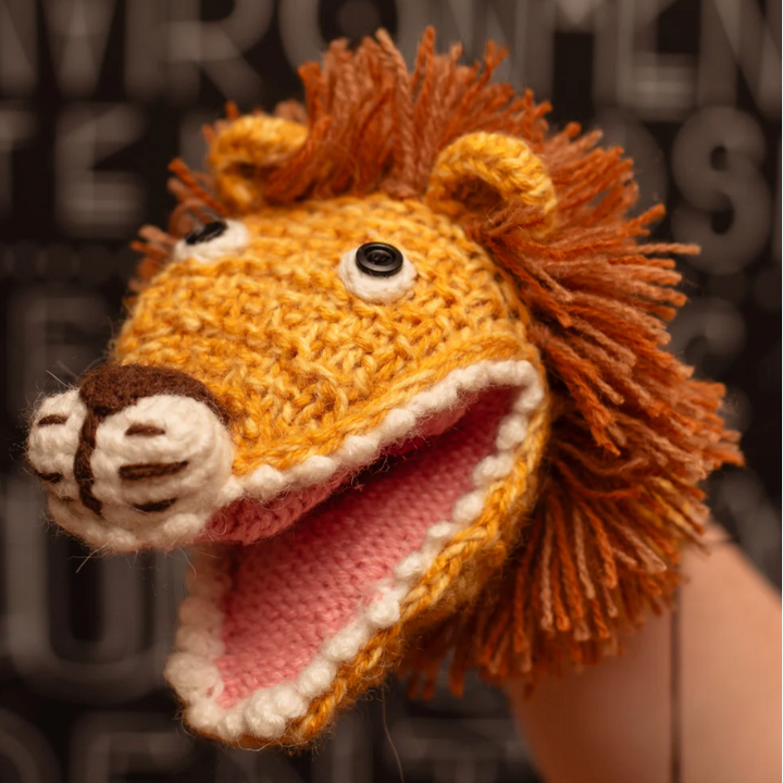 Knitted Hand Puppet - Lion