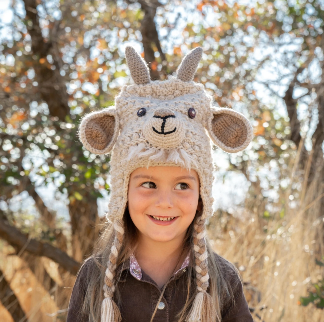 Kids Knitted Animal Hat - Goat
