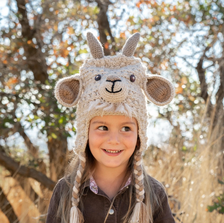 Kids Knitted Animal Hat - Goat
