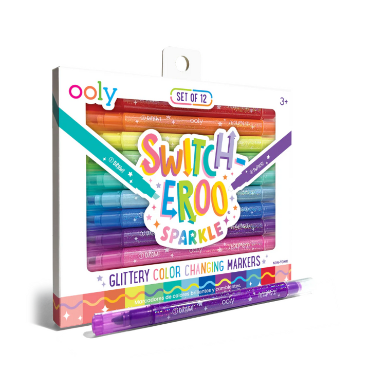Switch-Eroo Sparkle Glittery Color Changing Markers (Set of 12)