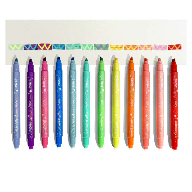 Switch-Eroo Sparkle Glittery Color Changing Markers (Set of 12)