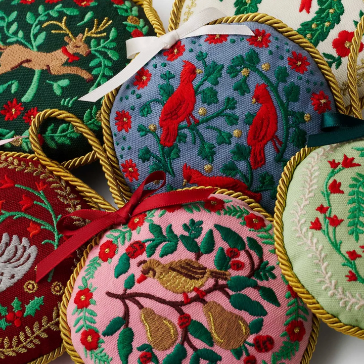 Christmastide Embroidered Ornaments