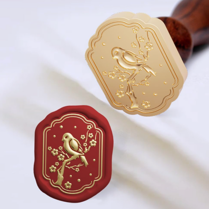 Wax Seal Stamp - Bird Branch Frame