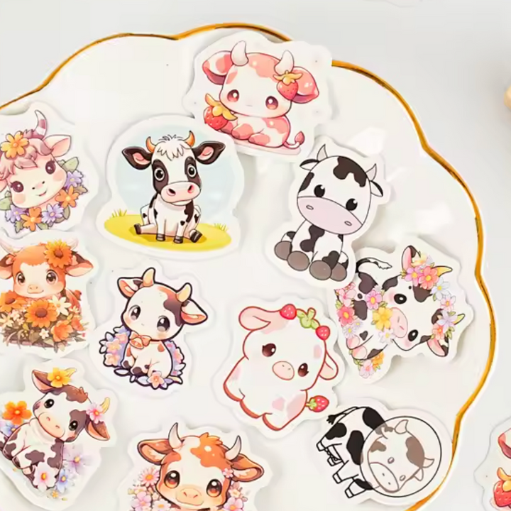 Kawaii Cow Stickers (Pack of 45)