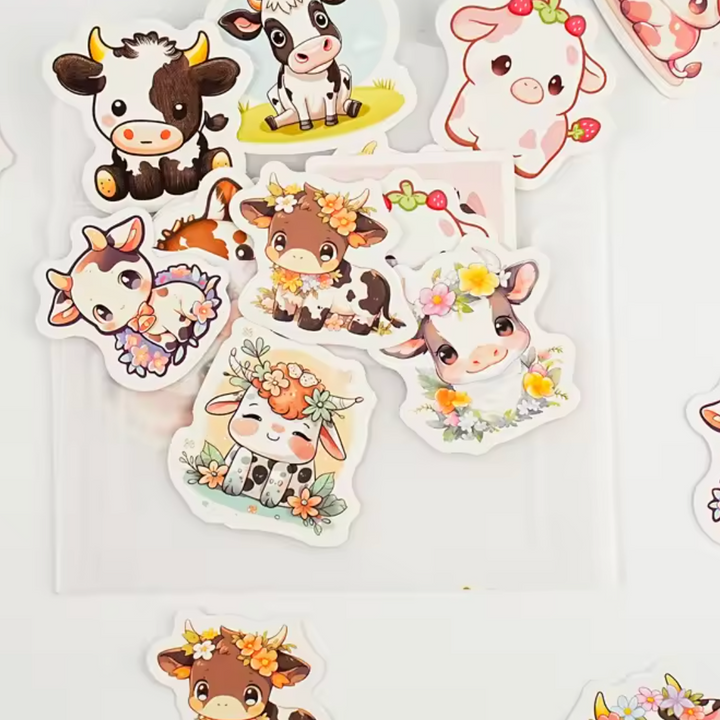 Kawaii Cow Stickers (Pack of 45)