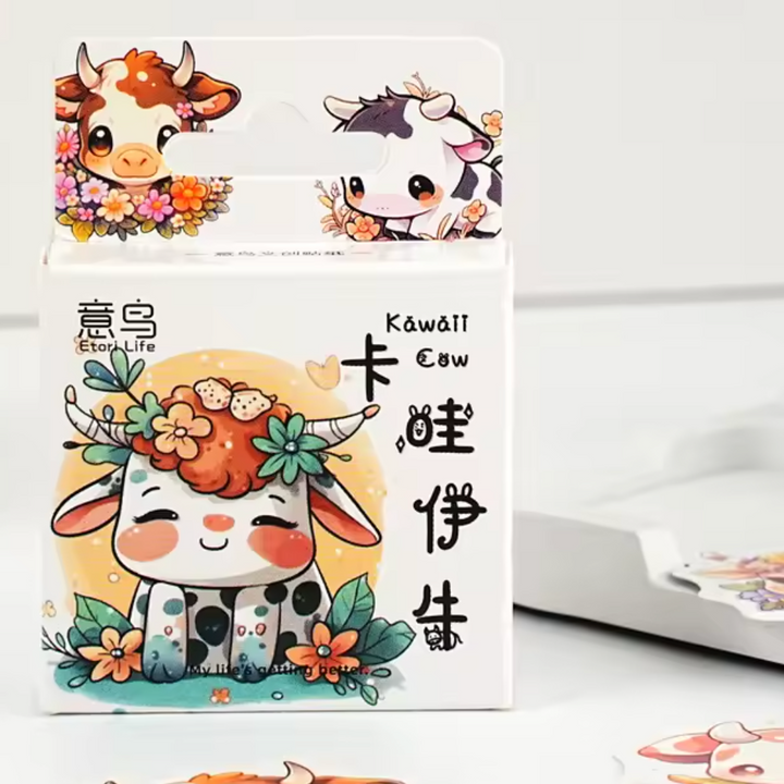 Kawaii Cow Stickers (Pack of 45)