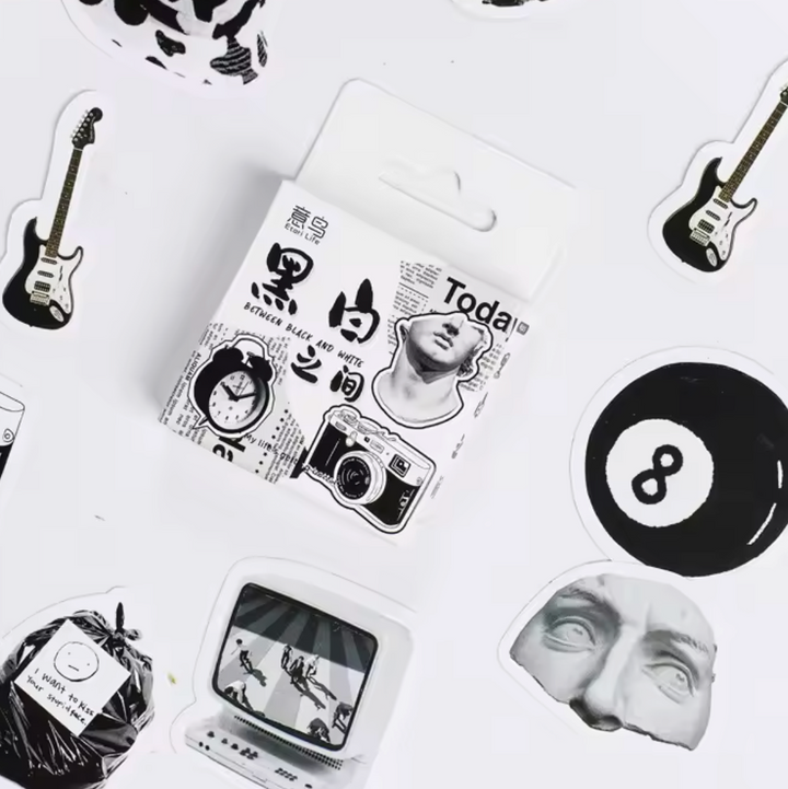 Between Black & white Stickers (Pack of 45)