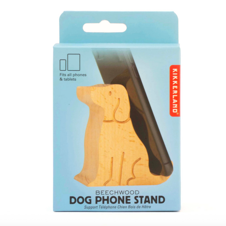 Dog Beechwood Phone Stand