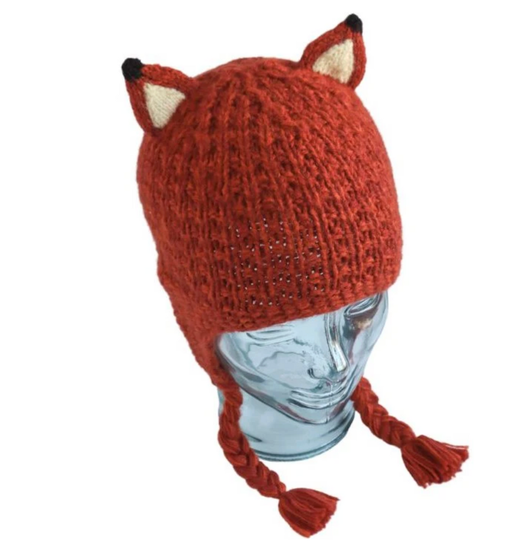 Kids Knitted Animal Hat - Fox