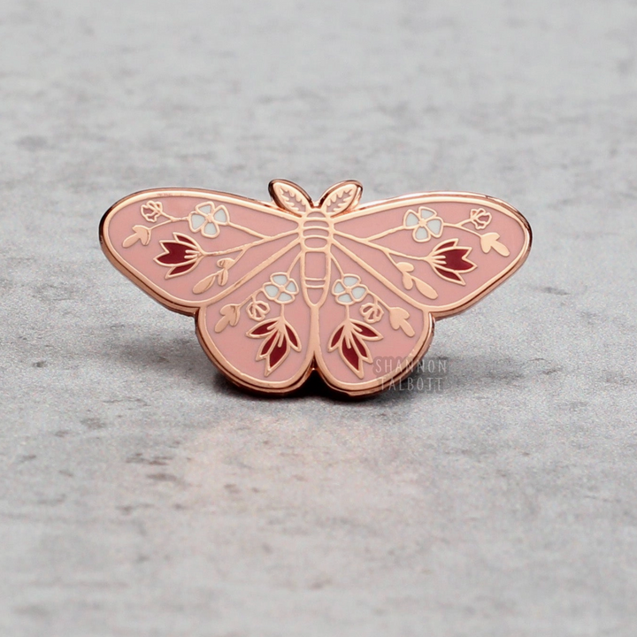Moth Flower Butterfly Nature Bug Enamel Pin