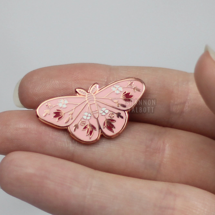 Moth Flower Butterfly Nature Bug Enamel Pin
