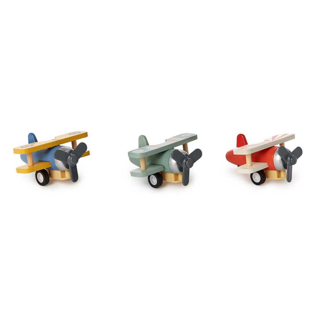 Vintage Plane Wooden Pullback Toys