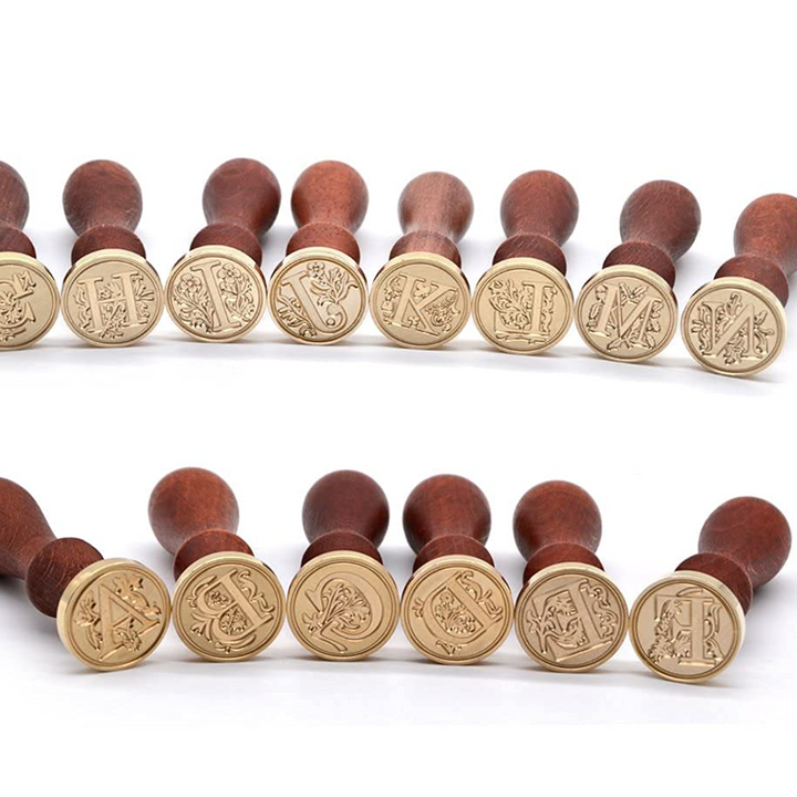 Wax Seal Stamp - Traditional Round Alphabet (A-Z)