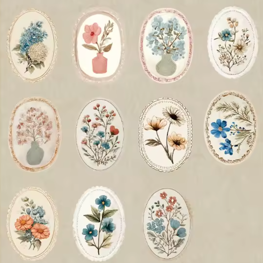 Flowers and Romance Stickers (Pack of 45)