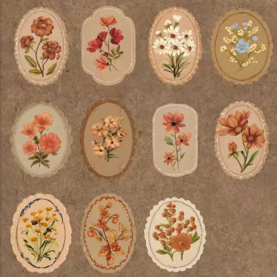 Flowers and Romance Stickers (Pack of 45)