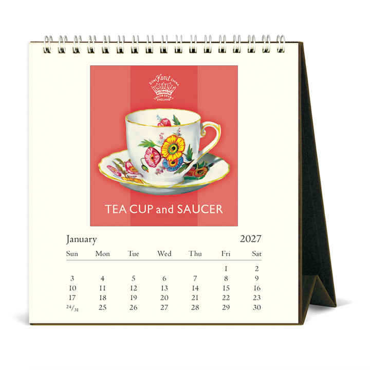 Cavallini Desk Calendar - Tea Time (2027)