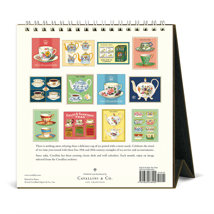 Cavallini Desk Calendar - Tea Time (2027)