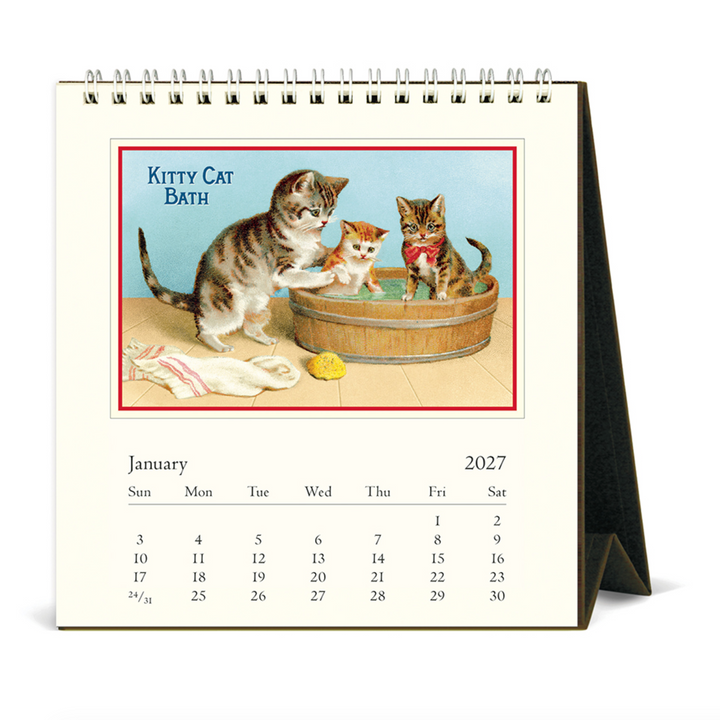 Cavallini Desk Calendar - Vintage Cats (2027)